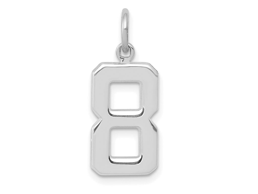 FJC Finejewelers 14 kt White Gold Medium Polished Number 8 Charm 18 x 9 mm