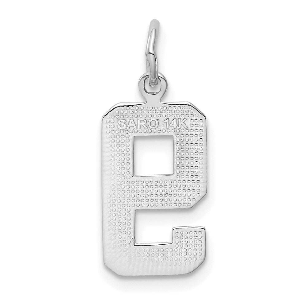 FJC Finejewelers 14 kt White Gold Medium Polished Number 9 Charm 17 x 9 mm