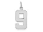 FJC Finejewelers 14 kt White Gold Medium Polished Number 9 Charm 17 x 9 mm