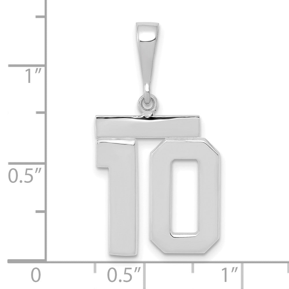 FJC Finejewelers 14 kt White Gold Medium Polished Number 10 Charm