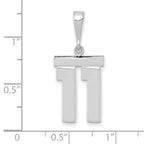FJC Finejewelers 14 kt White Gold Medium Polished Number 11 Charm