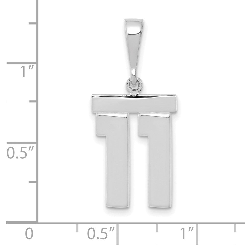 FJC Finejewelers 14 kt White Gold Medium Polished Number 11 Charm