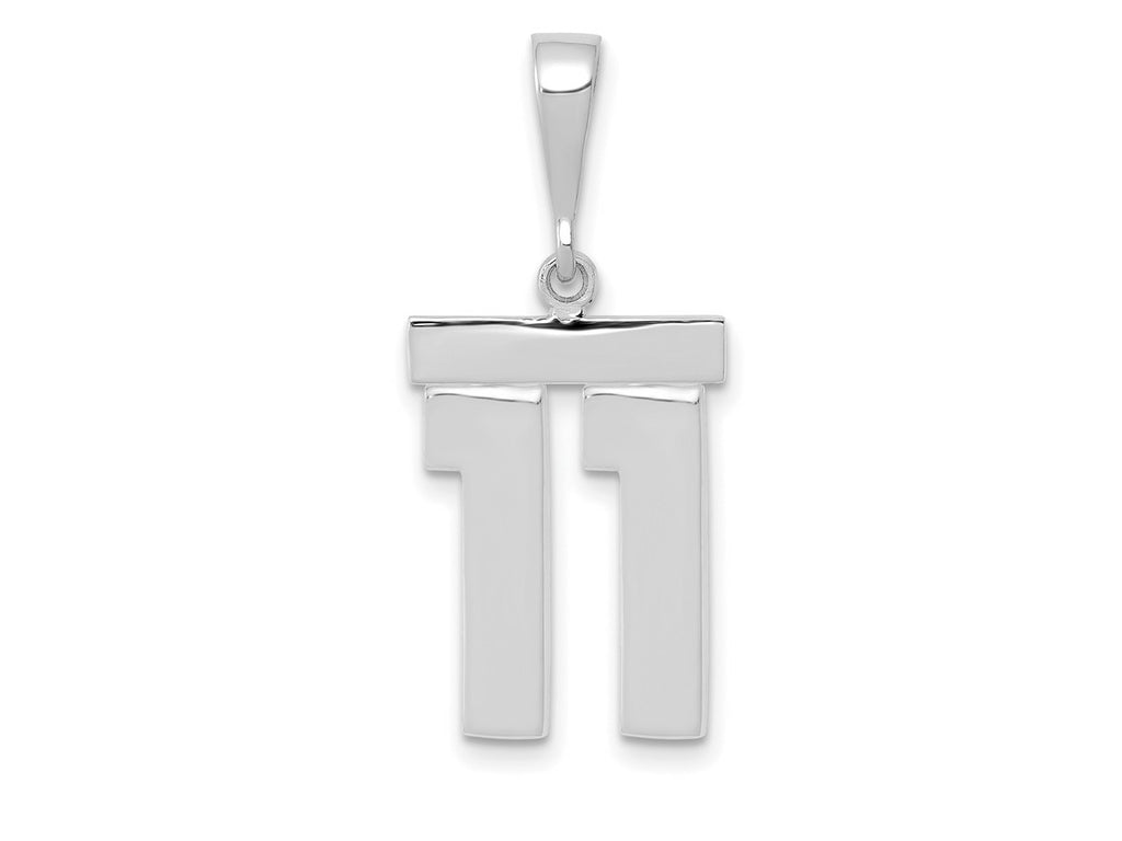 FJC Finejewelers 14 kt White Gold Medium Polished Number 11 Charm