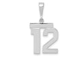 FJC Finejewelers 14 kt White Gold Medium Polished Number 12 Charm
