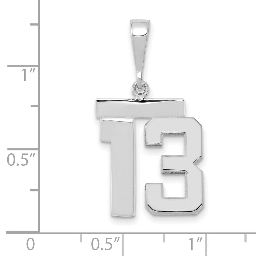 FJC Finejewelers 14 kt White Gold Medium Polished Number 13 Charm