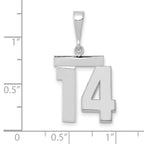 FJC Finejewelers 14 kt White Gold Medium Polished Number 14 Charm