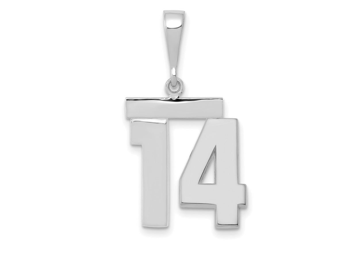 FJC Finejewelers 14 kt White Gold Medium Polished Number 14 Charm