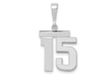 FJC Finejewelers 14 kt White Gold Medium Polished Number 15 Charm
