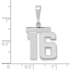 FJC Finejewelers 14 kt White Gold Medium Polished Number 16 Charm