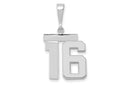 FJC Finejewelers 14 kt White Gold Medium Polished Number 16 Charm