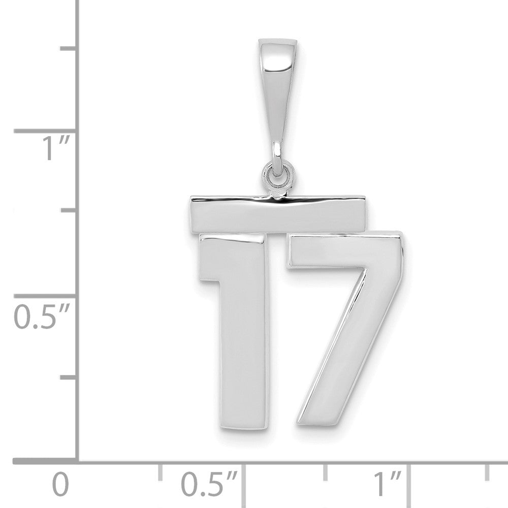 FJC Finejewelers 14 kt White Gold Medium Polished Number 17 Charm