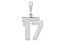 FJC Finejewelers 14 kt White Gold Medium Polished Number 17 Charm