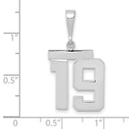 FJC Finejewelers 14 kt White Gold Medium Polished Number 19 Charm