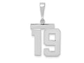 FJC Finejewelers 14 kt White Gold Medium Polished Number 19 Charm