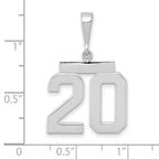 FJC Finejewelers 14 kt White Gold Medium Polished Number 20 Charm