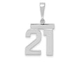 FJC Finejewelers 14 kt White Gold Medium Polished Number 21 Charm