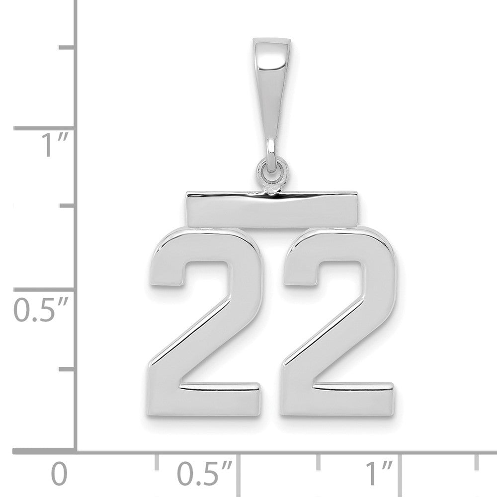 FJC Finejewelers 14 kt White Gold Medium Polished Number 22 Charm