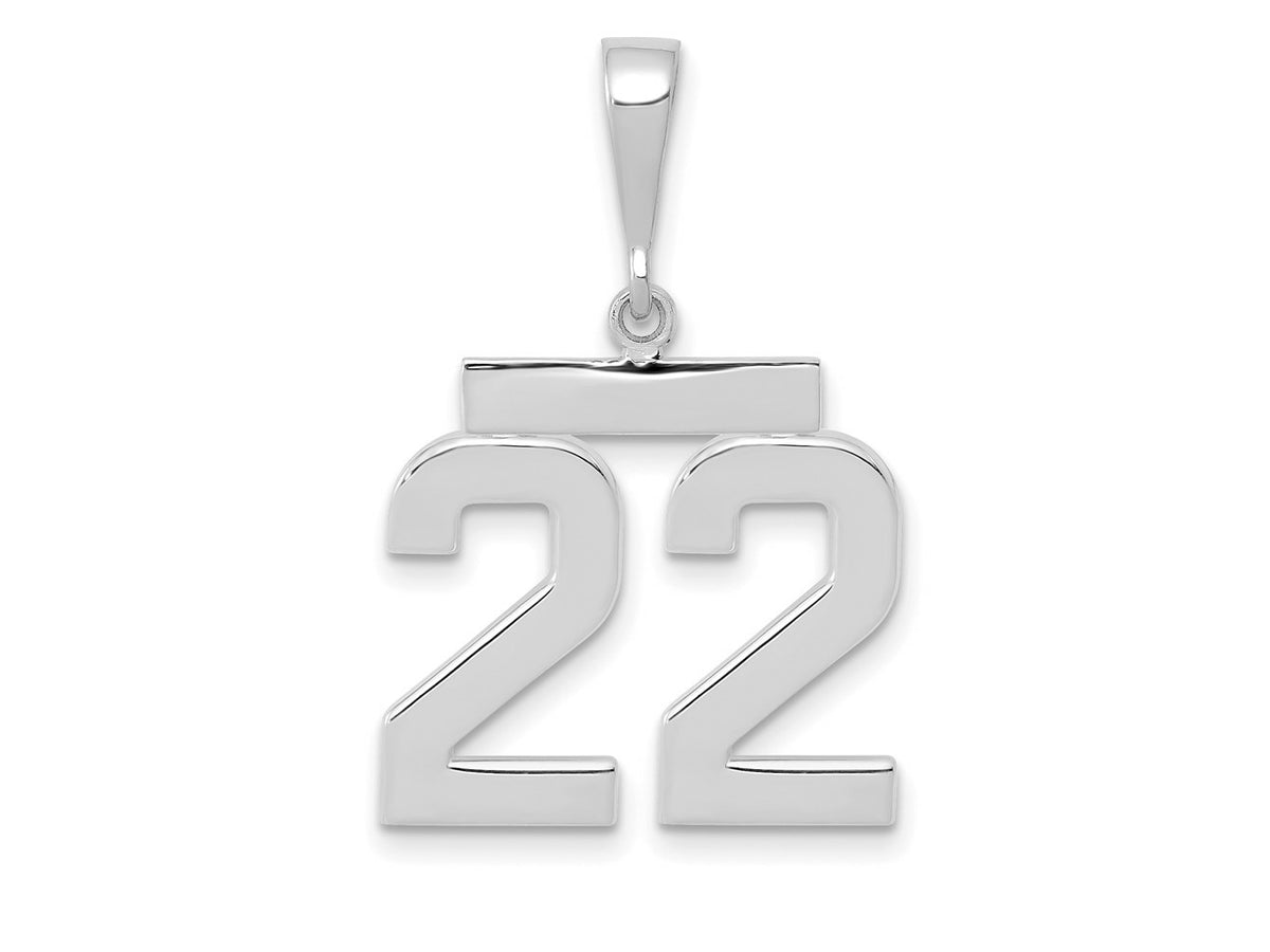 FJC Finejewelers 14 kt White Gold Medium Polished Number 22 Charm