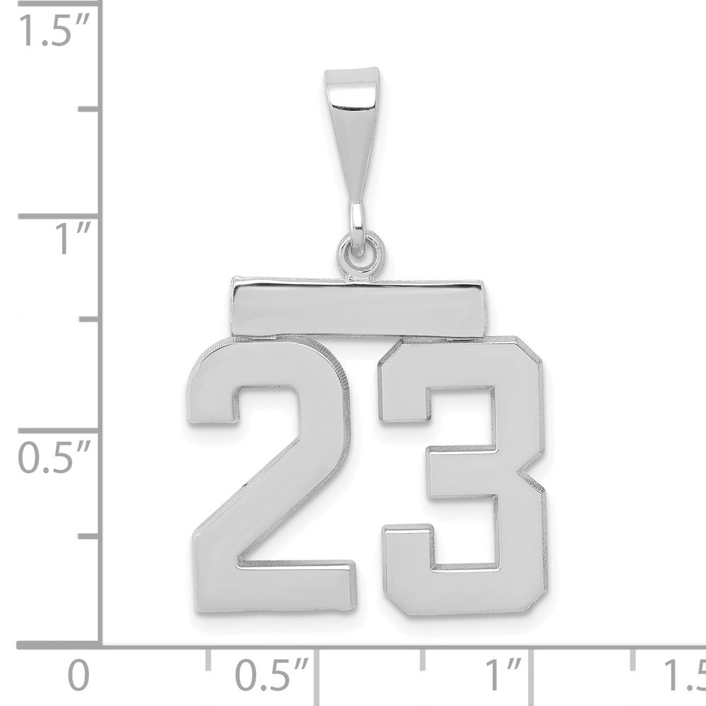 FJC Finejewelers 14 kt White Gold Medium Polished Number 23 Charm