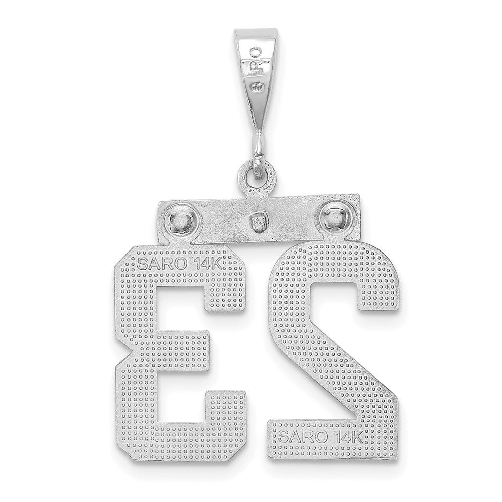 FJC Finejewelers 14 kt White Gold Medium Polished Number 23 Charm