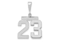 FJC Finejewelers 14 kt White Gold Medium Polished Number 23 Charm