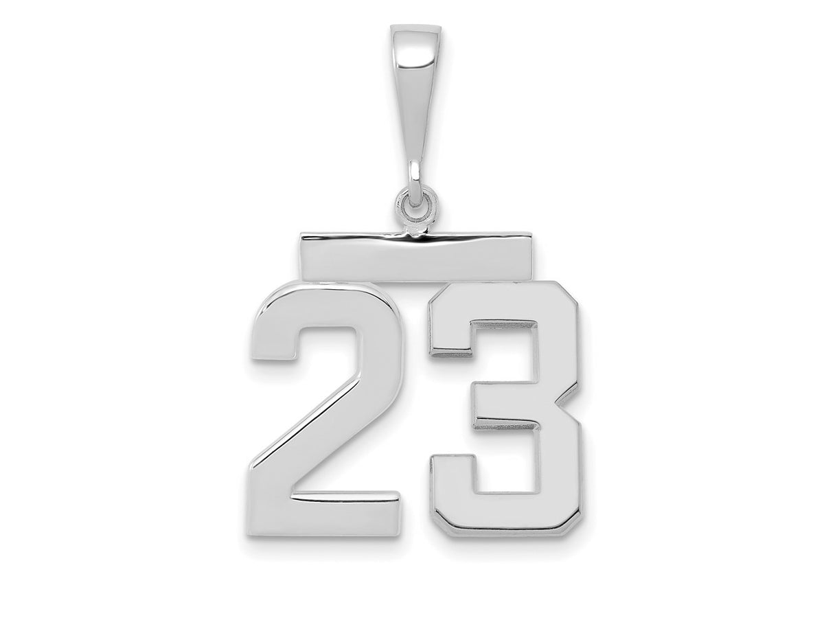 FJC Finejewelers 14 kt White Gold Medium Polished Number 23 Charm