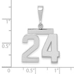 FJC Finejewelers 14 kt White Gold Medium Polished Number 24 Charm