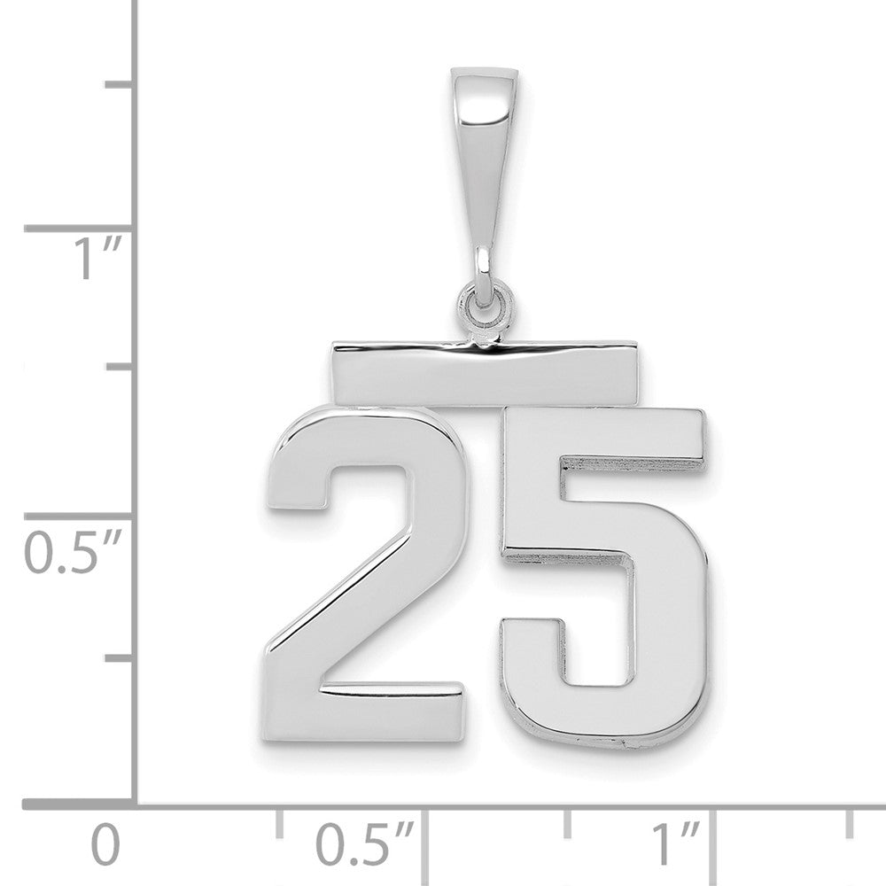 FJC Finejewelers 14 kt White Gold Medium Polished Number 25 Charm