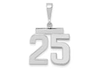 FJC Finejewelers 14 kt White Gold Medium Polished Number 25 Charm