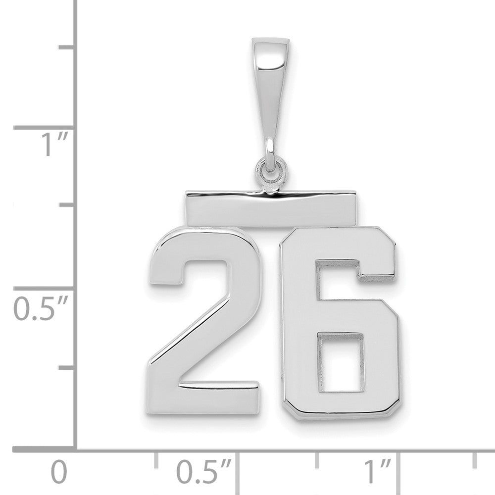 FJC Finejewelers 14 kt White Gold Medium Polished Number 26 Charm