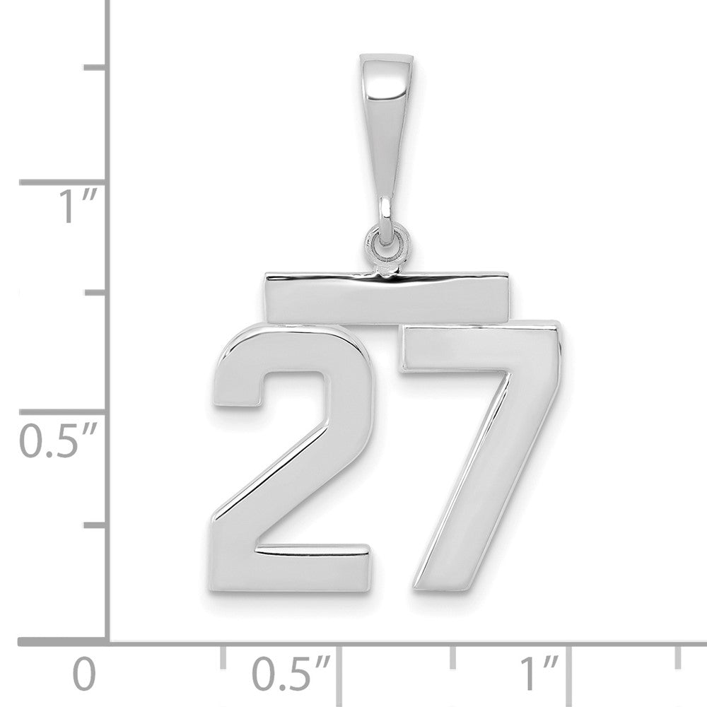 FJC Finejewelers 14 kt White Gold Medium Polished Number 27 Charm