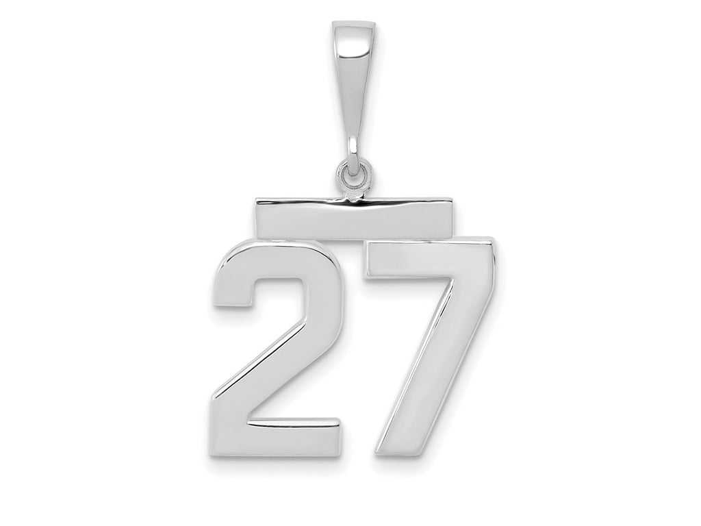 FJC Finejewelers 14 kt White Gold Medium Polished Number 27 Charm