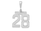 FJC Finejewelers 14 kt White Gold Medium Polished Number 28 Charm