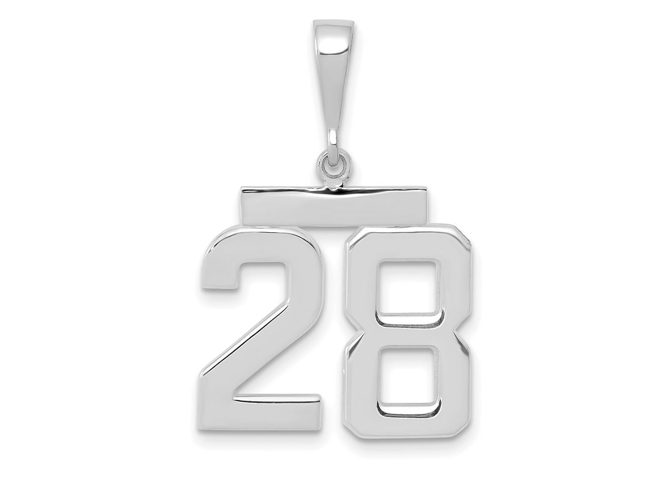 FJC Finejewelers 14 kt White Gold Medium Polished Number 28 Charm