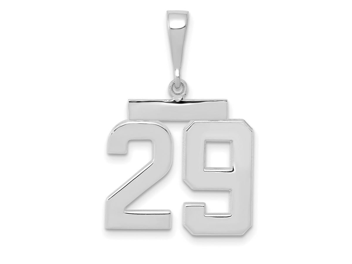 FJC Finejewelers 14 kt White Gold Medium Polished Number 29 Charm