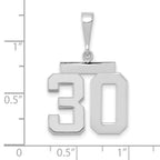 FJC Finejewelers 14 kt White Gold Medium Polished Number 30 Charm