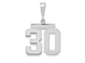 FJC Finejewelers 14 kt White Gold Medium Polished Number 30 Charm