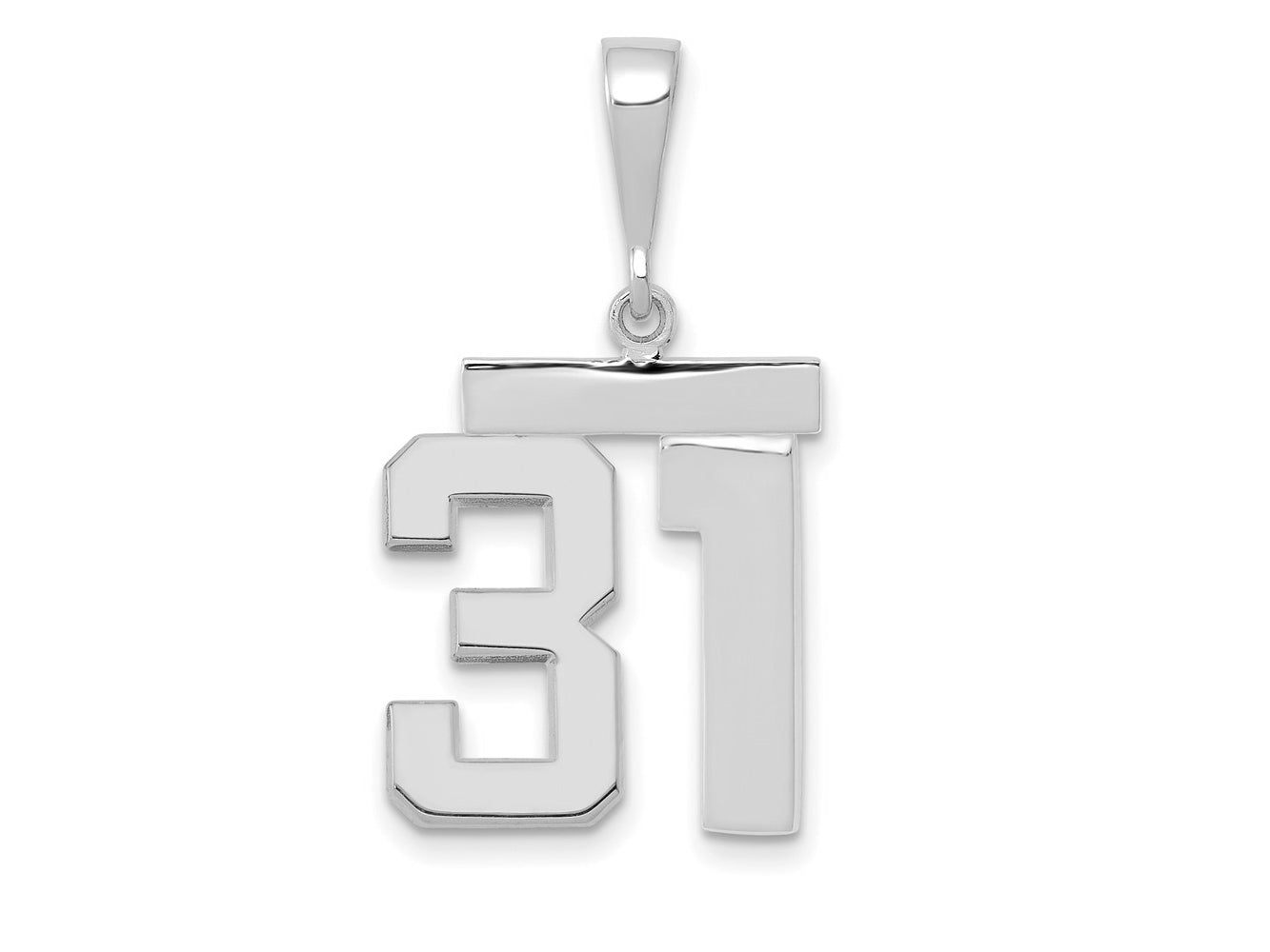 FJC Finejewelers 14 kt White Gold Medium Polished Number 31 Charm