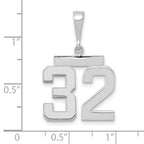 FJC Finejewelers 14 kt White Gold Medium Polished Number 32 Charm
