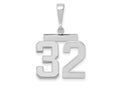 FJC Finejewelers 14 kt White Gold Medium Polished Number 32 Charm