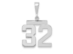 FJC Finejewelers 14 kt White Gold Medium Polished Number 32 Charm