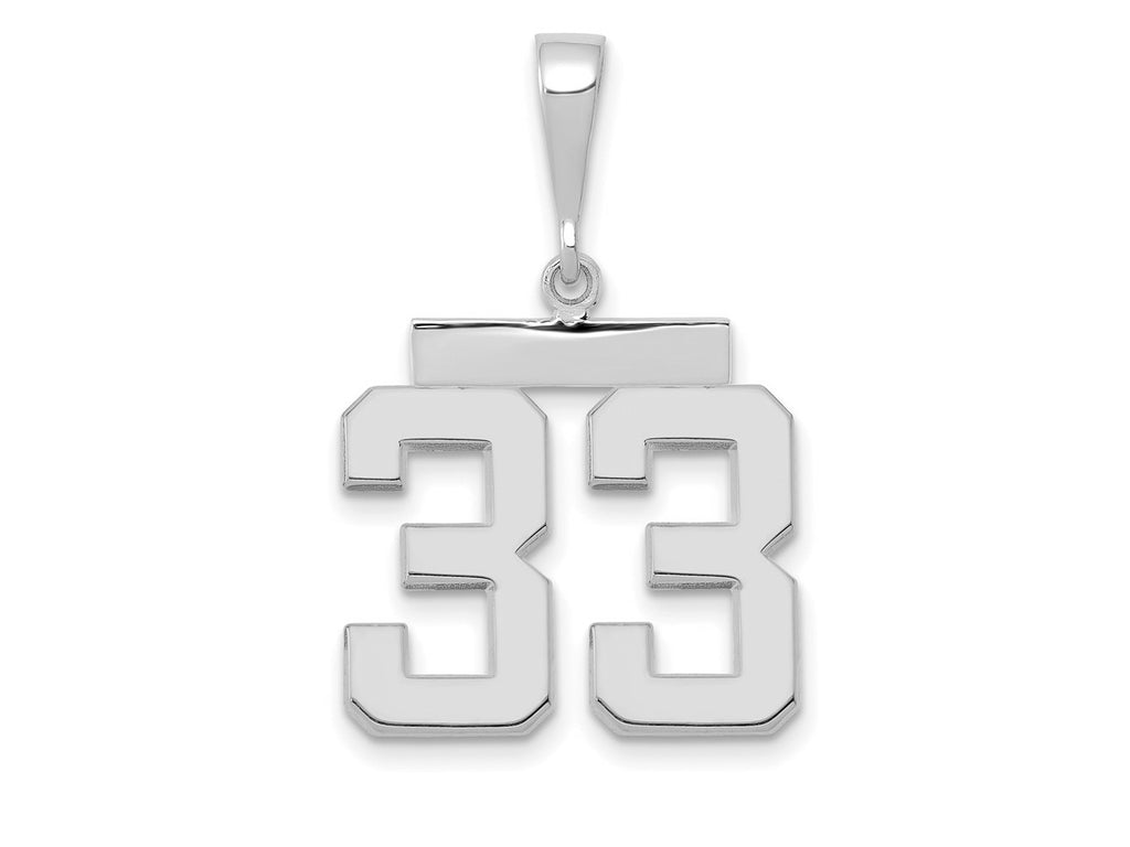 FJC Finejewelers 14 kt White Gold Medium Polished Number 33 Charm