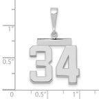 FJC Finejewelers 14 kt White Gold Medium Polished Number 34 Charm