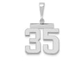 FJC Finejewelers 14 kt White Gold Medium Polished Number 35 Charm