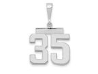 FJC Finejewelers 14 kt White Gold Medium Polished Number 35 Charm