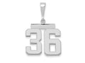 FJC Finejewelers 14 kt White Gold Medium Polished Number 36 Charm