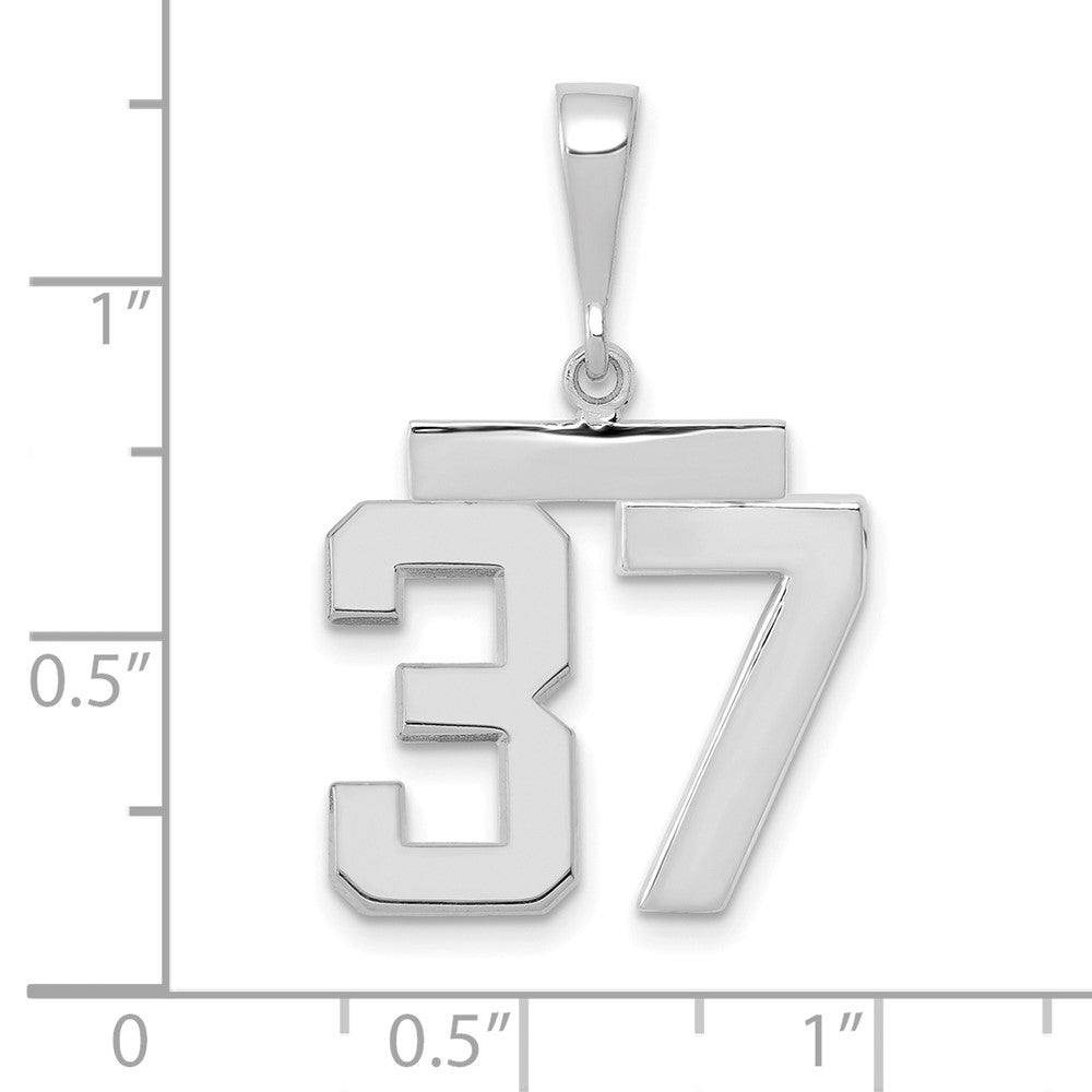 FJC Finejewelers 14 kt White Gold Medium Polished Number 37 Charm