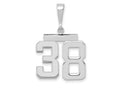 FJC Finejewelers 14 kt White Gold Medium Polished Number 38 Charm