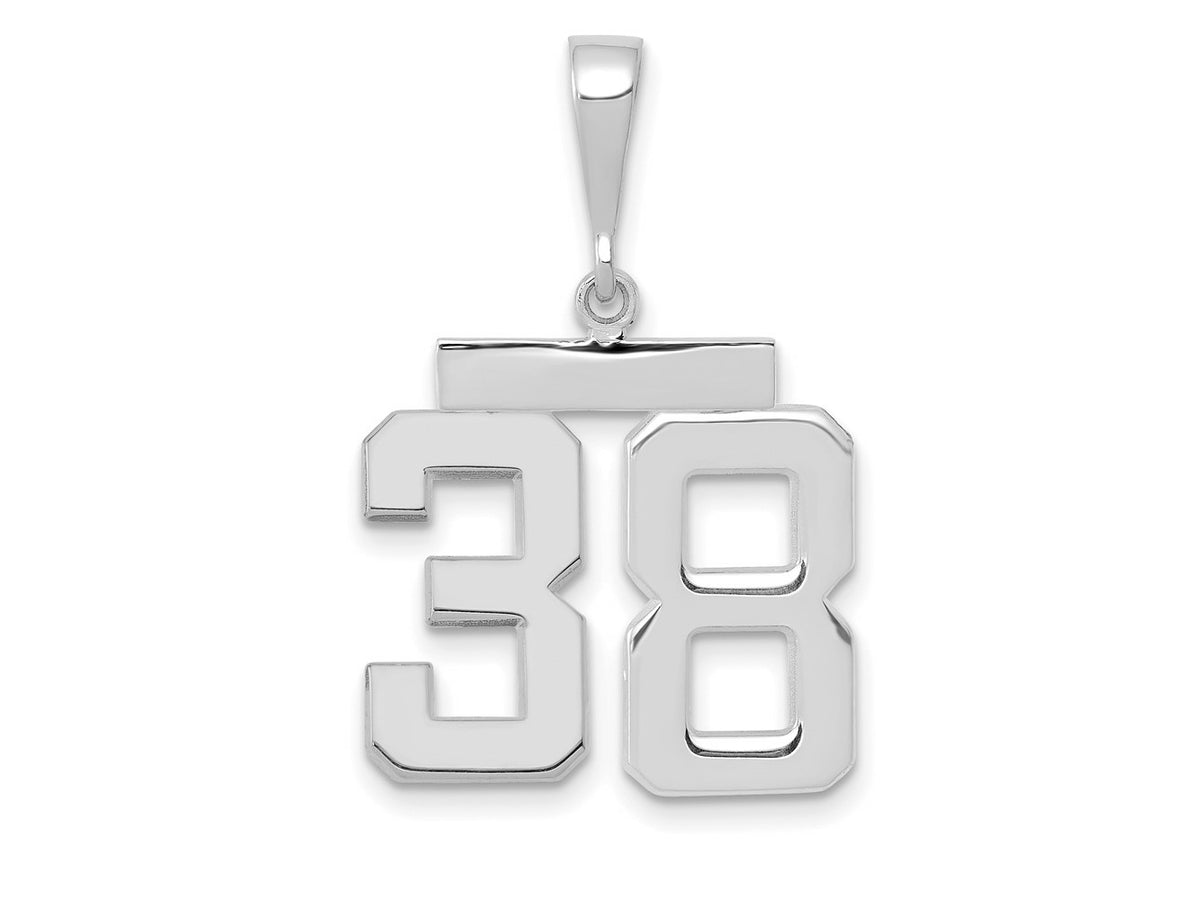 FJC Finejewelers 14 kt White Gold Medium Polished Number 38 Charm