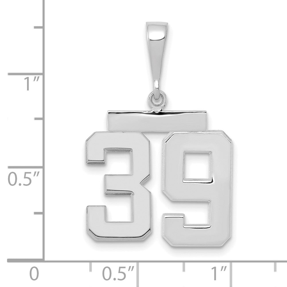 FJC Finejewelers 14 kt White Gold Medium Polished Number 39 Charm